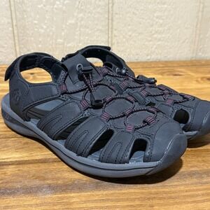 Khombu Ashley Fisherman Sandals Water Ready Adjustable‎ Strap Black Size 10M